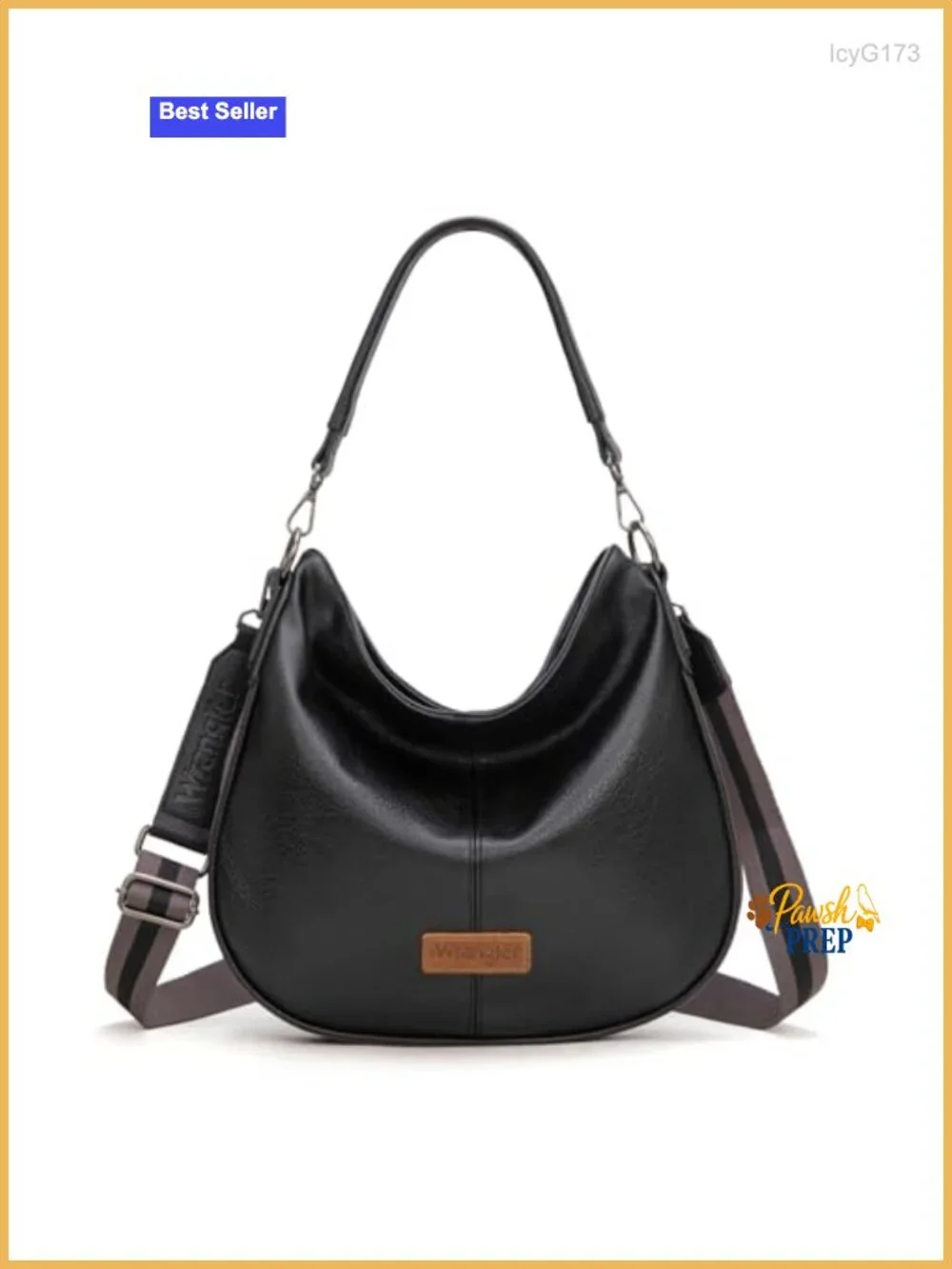 Vegan Leather Hobo Crossbody Bag with Adjustable Strap